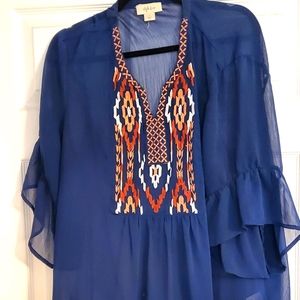 Style & Co Blue Women's Blouse with Under Cami